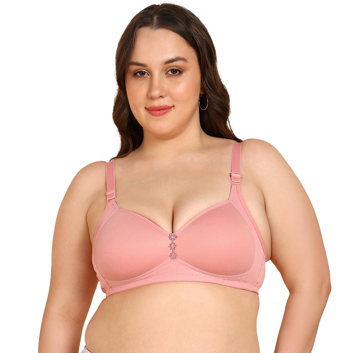 komli Lightly Padded Everyday Minimiser Bra | Full Coverage | Wire-Free Support | Adjustable Straps | Hook & Eye Closure | Plus Size Fit-picture-26