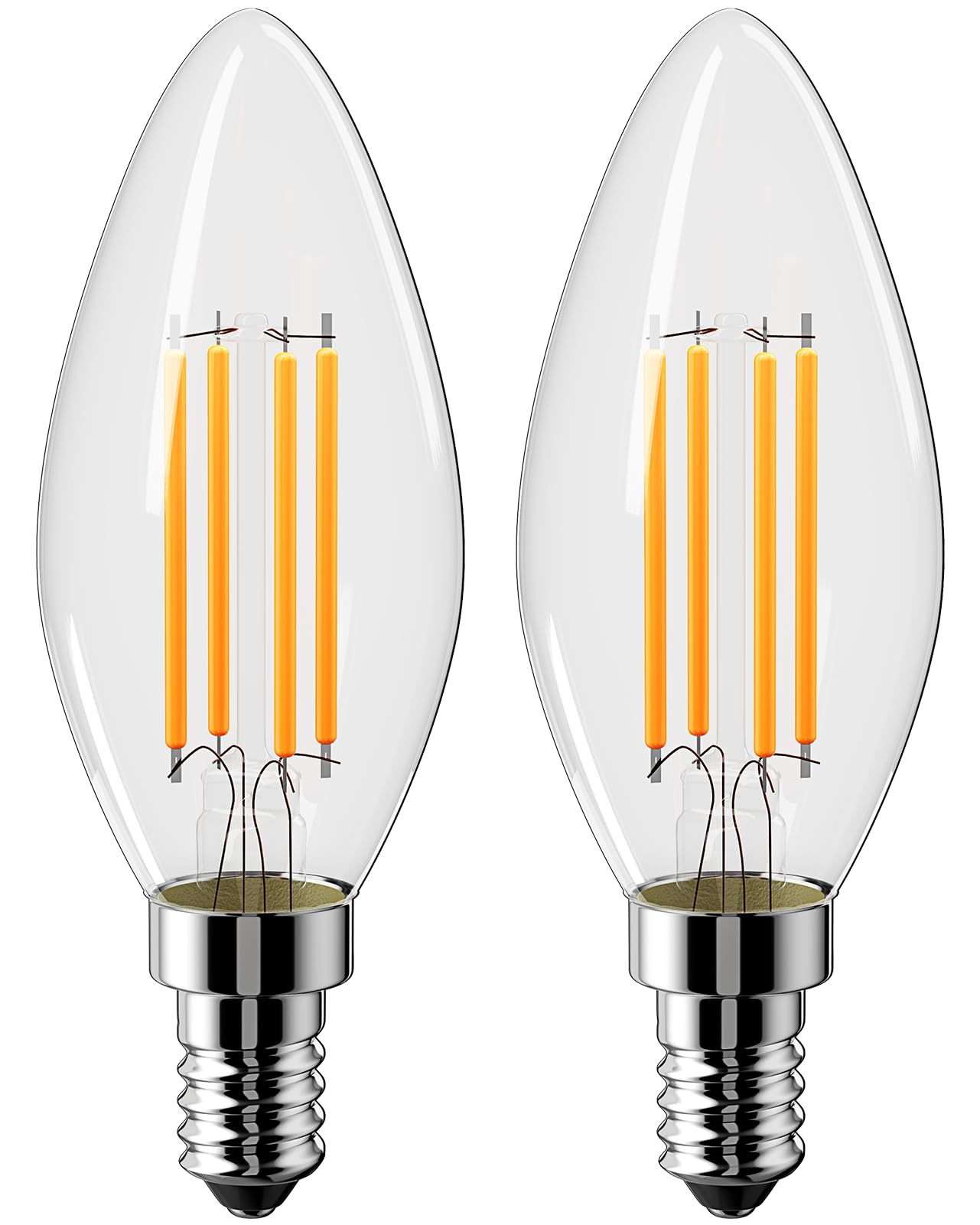 Vanke E14 LED Light Bulb Warm White 2700K, D Energy Class, 4W (40w Equivalent), 600 Lumen SES Small Edison Screw Bulbs, Non-Dimmable, 2-Pack