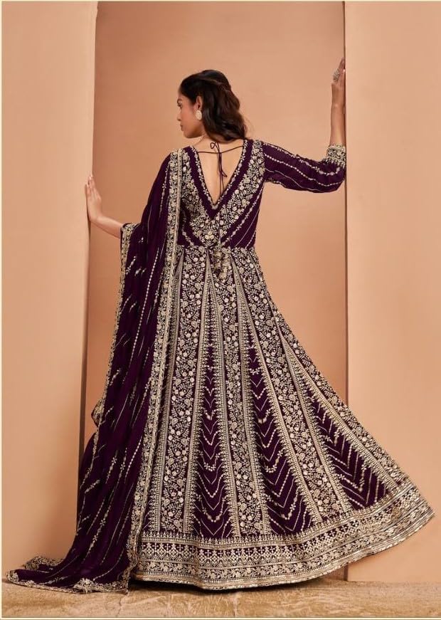 Georgette Ready to Wear Indian Pakistani Wedding/Party Wear Style Anarkali Dress for Womens-girl's3