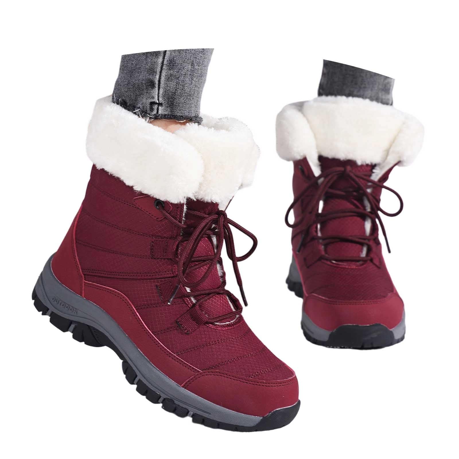 Générique Ski Femme Boots Neige Bottes Coffret Echarpe Botte Hiver Homme Chaussures Randonnée Grand Froid Chaussure De Pour Combinaison Écharpe Leopard Fourrées Imperméable Bottine Châle Après