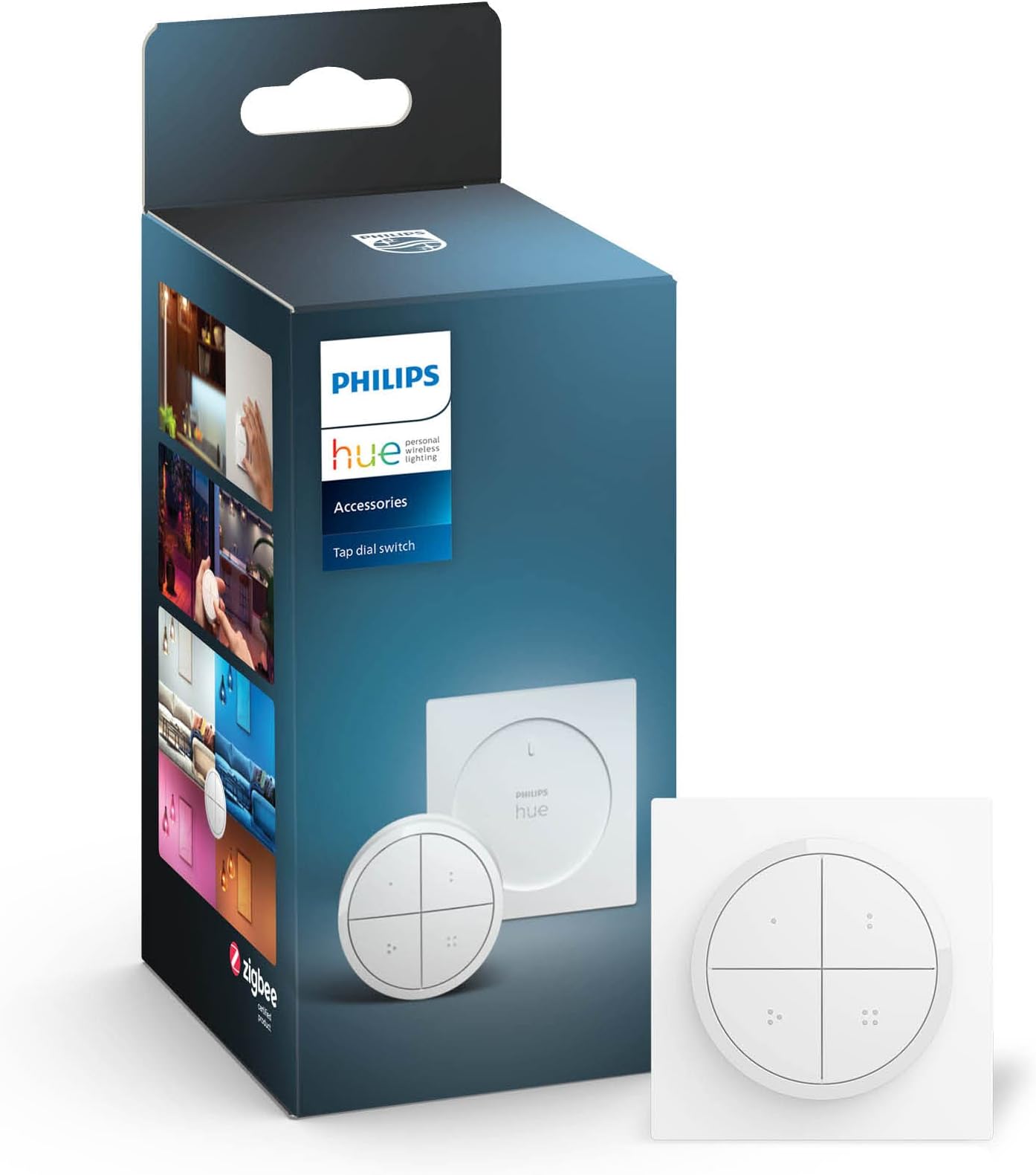 Tap Dial Switch [White] Easy Smart Lighting Control. Indoor Home Lighting Automation, Set Scenes, Ambiance And Dimming.