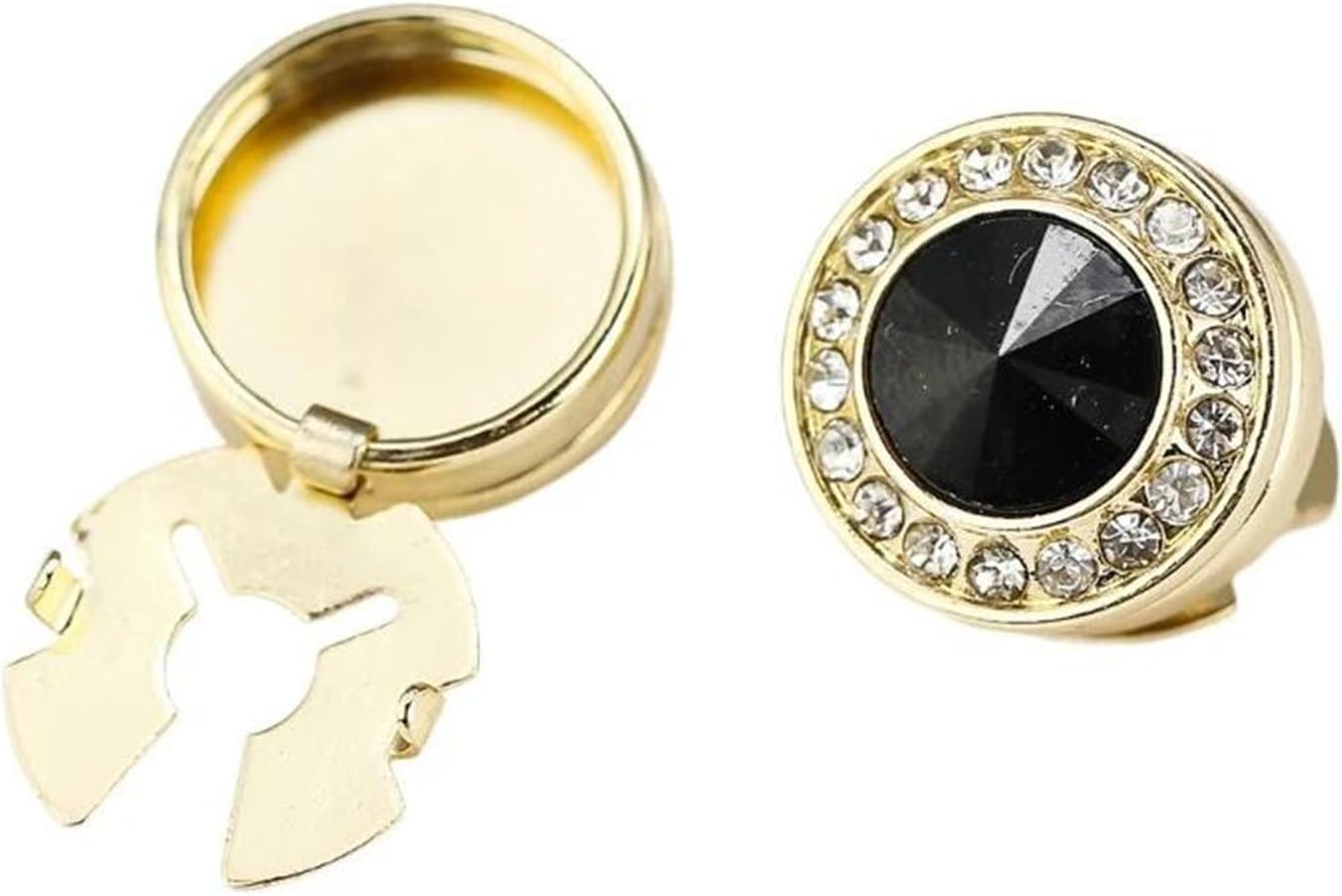 Women’S Rhinestone Round Button Covers Elegant Metal Shirt Sleeve Decorative Accessories