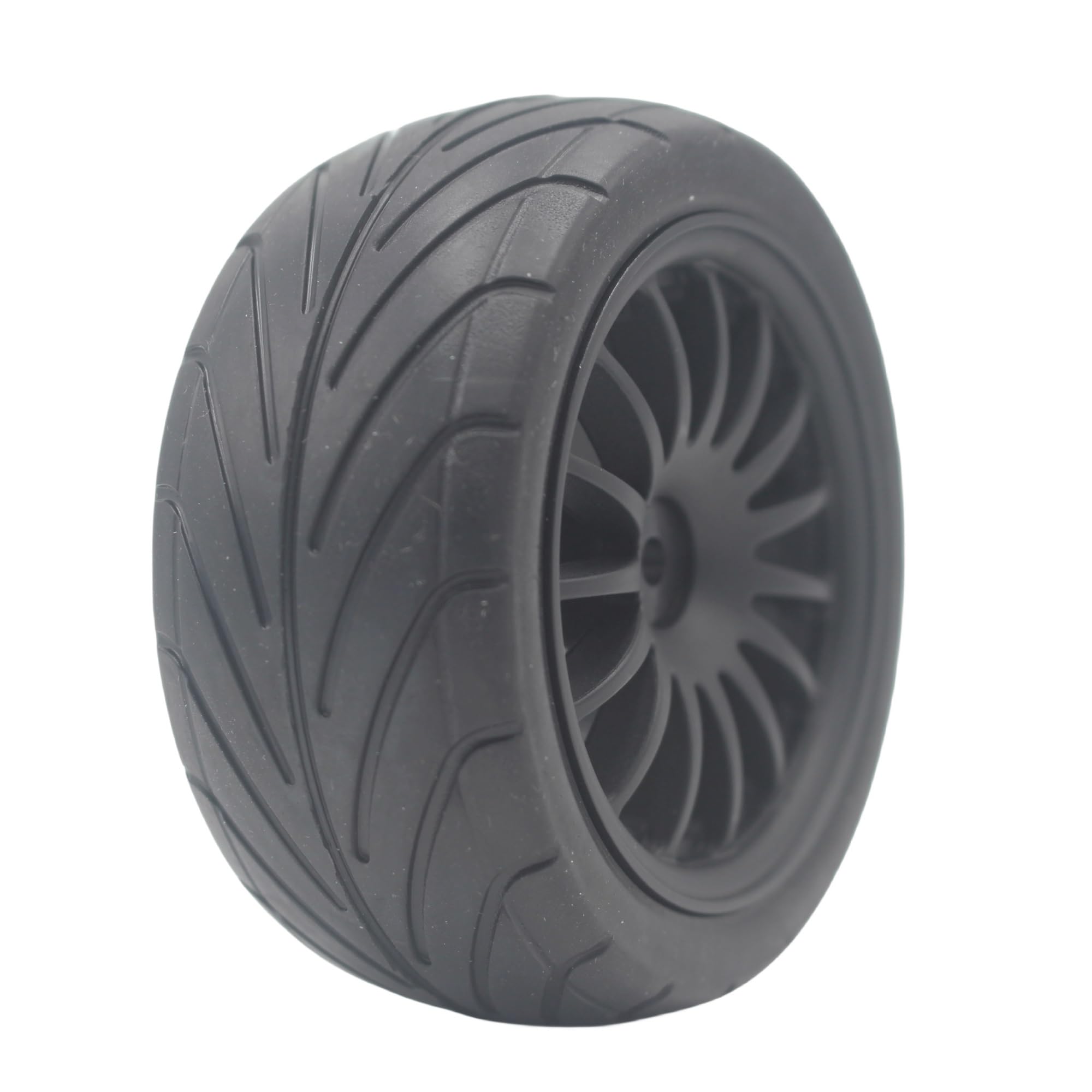 Rc Tire Jante pour Buggy pour Tamiya pour Toys 144001 pour HSP 94107 Voiture 1:10 4WD 4 Pièces 1/10 pour Buggy Pneus De Route Roue en Nylon(Black)