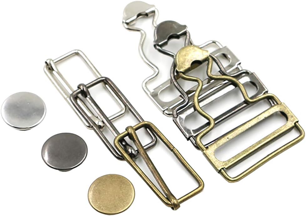 GSHLLO 6 Sets Metal Overall Buckles 