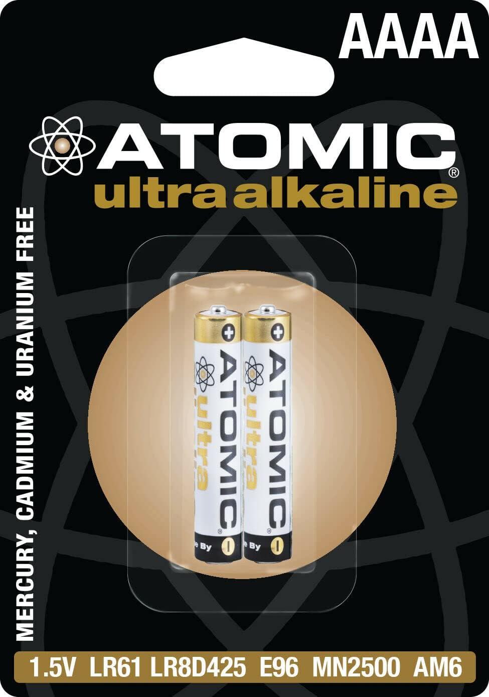 ATOMIC AAAA 1.5V LR61 E96 MN2500 AM6 Ultra Alkaline Battery (2 Pack)