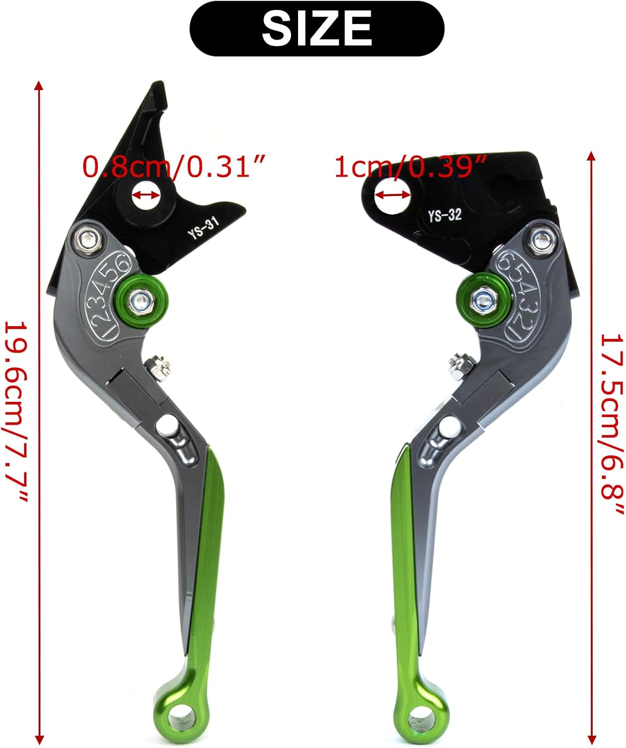Brake Clutch Lever for Ninja 500 SE 2024 2025, PSLER Adjustable Foldable Handlebar Brake and Clutch Levers Set for Ninja500 Z500 2024 2025, for Ninja 650 650R Z650 EX650 ER6F 2017-2025, Titanium Green