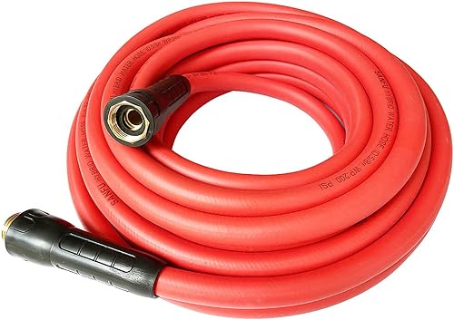 SANFU Manguera de jardín híbrida de 58 pulgadas (0.610 x 0.819 in). X 25 pies, 200 PSI, resistente, ligera, flexible sin torceduras con mango de