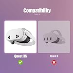 (2 Pack) Orzero VR Silicone Face Cover Compatible for Quest 3S, Anti-Sweat Waterproof Silicone Pad Eye Padding Cover Compatible for Quest 3s VR Accessories – White + Black