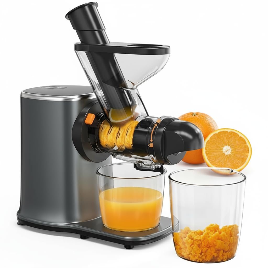 Marsail Slow Juicer Cold Press Juicer Machines with Soft Hard Modes High Juice Yield Masticating juicer for Vegetables