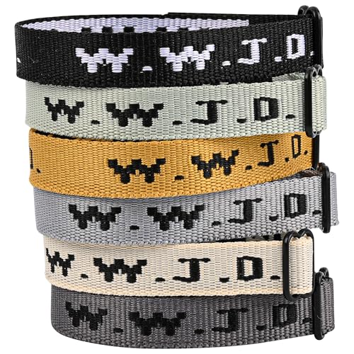6 Pulseras WWJD Ajustables para Mujeres y Hombres miniatura 1