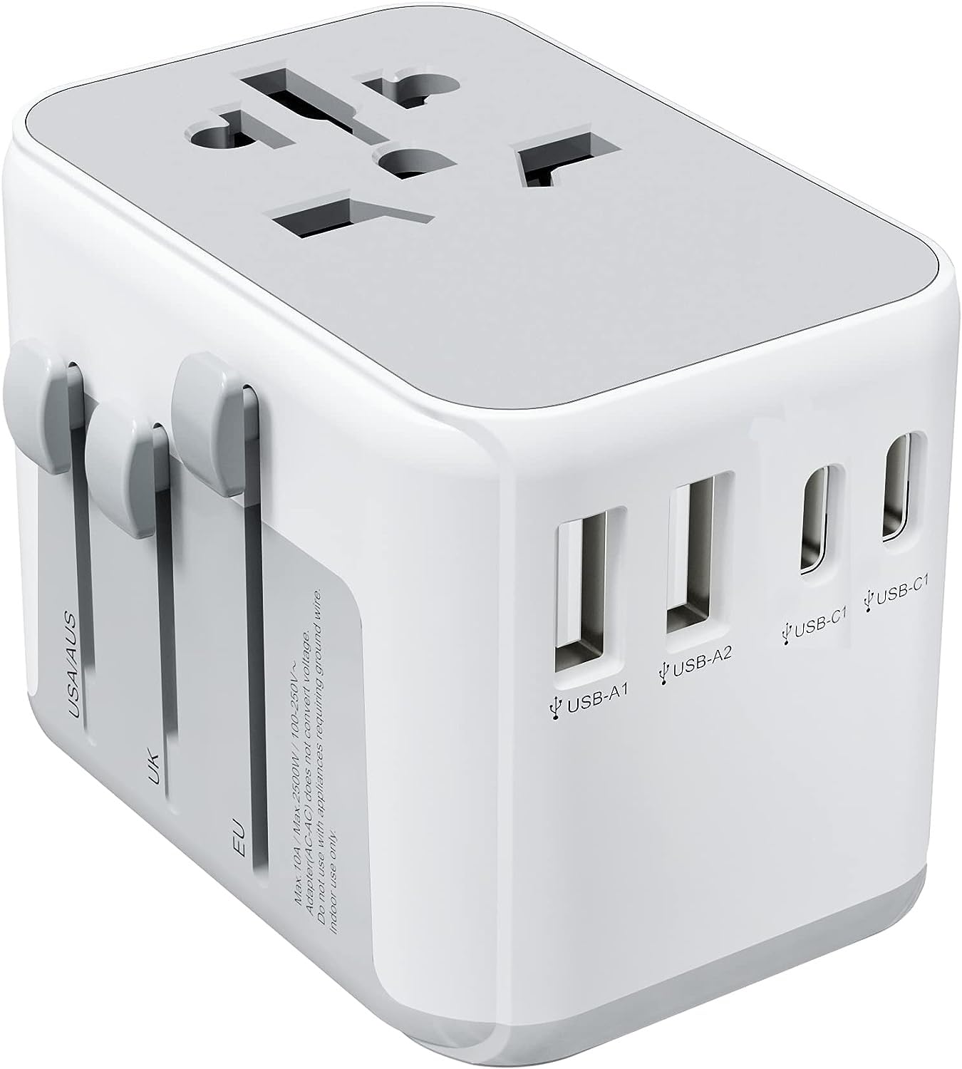 Universal Travel Adapter International Plug - Travel Outlet Power Adapter with 3 Type C and 2 USB AEuropean Travel Plug Adapter Worldwide for US AUS EU UK Spain Germany Ireland Italy-image-49