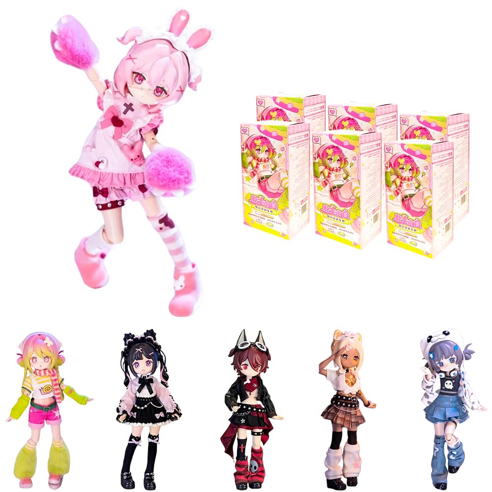 niannyyhouse BJD Geheimbox Figuren, elektronische Haustierserie, 1/12 Skala, Ball gemeinsame Puppe, Sammlerstück Actionfigur (6 Stk)