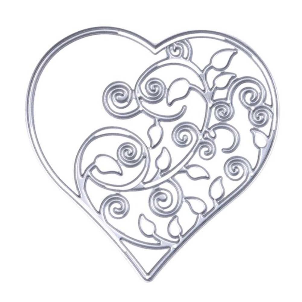 Gemini_mall Love Heart Shaped Cutting Dies Stencil for DIY Scrapbooking Album Card Making Party Decor