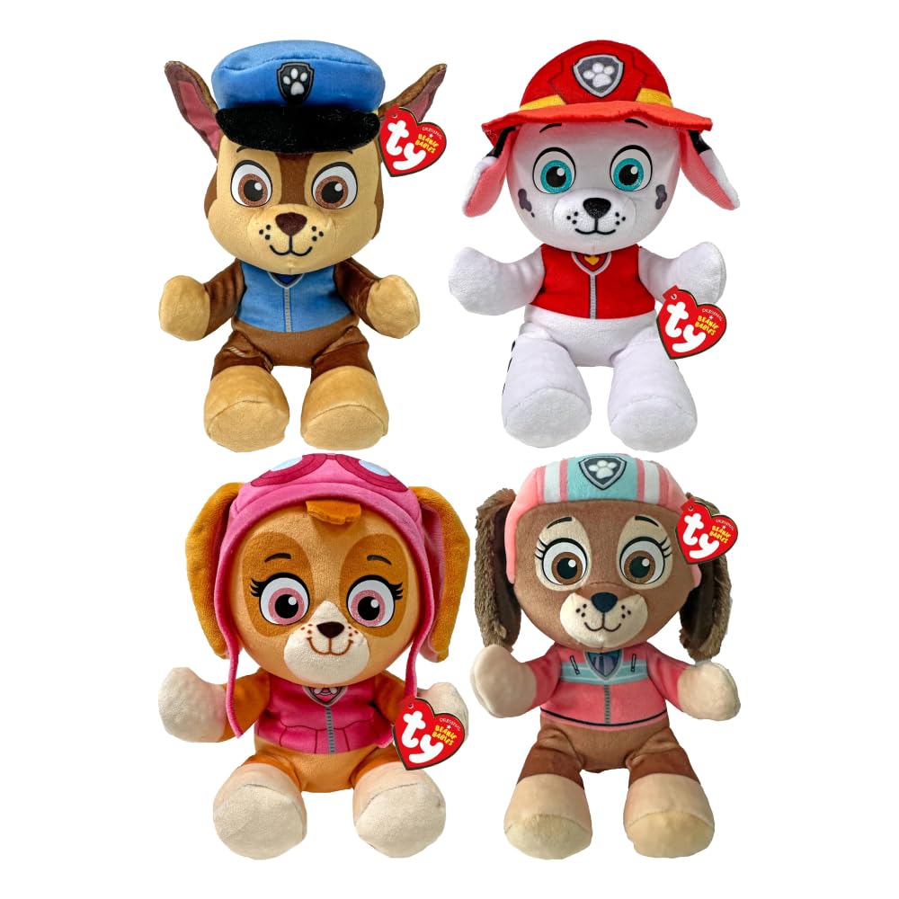 TY Paw Patrol Beanie Babies Set of 4 – Chase, Marshall, Skye, Liberty – Soft Plush Toy for Kids, Collectible, Cuddly Plushies, Soft Play Toy for Boys and Girls — image 1