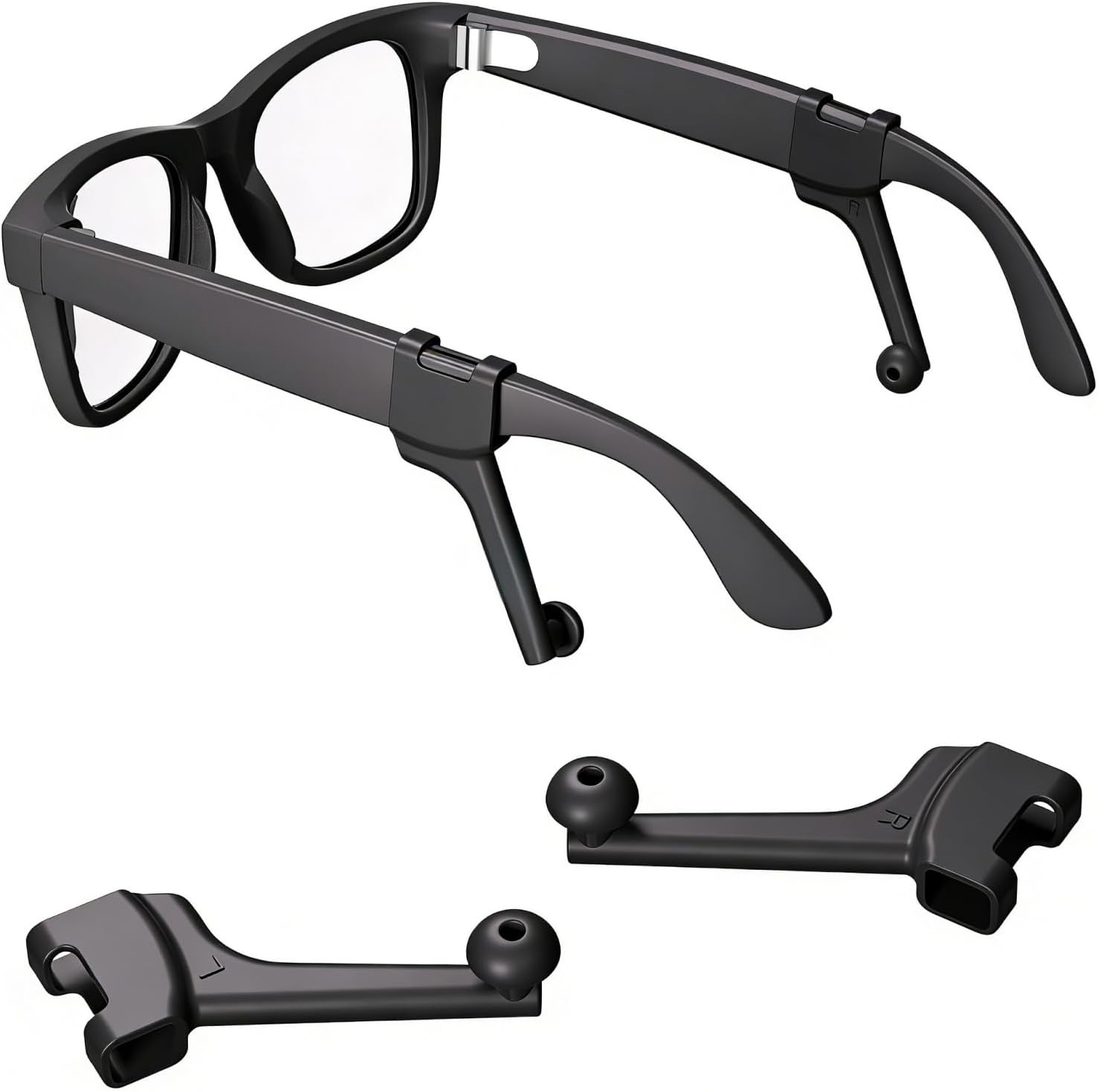 Increase Privacy Ear Tips Compatible with Ray-Ban Meta Gen1/2 Glasses, Fit for Meta Oakley Display Rayneo XREAL VITURE Rokid, Audio Enhancer Sound Booster Tube Accessories, No Impact on Charging