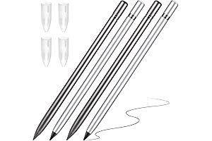 4 Pcs Metal Inkless Pen Inkless Erasable Pencil Metallic Pencil No Ink...