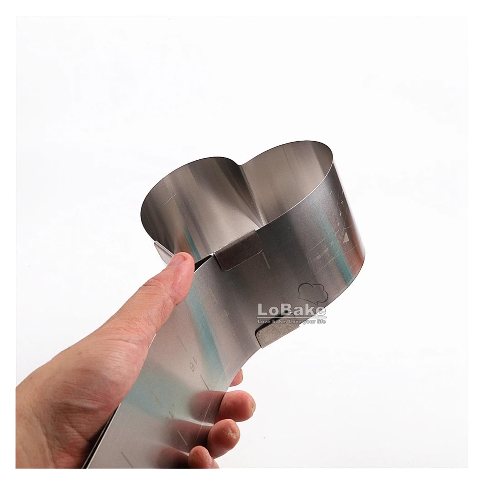 4-12 Zoll Verstellbarer Durchmesser 12-26 cm Herzform Mousse Tortenring aus Edelstahl Formgebäck Backzubehör für Kuchen