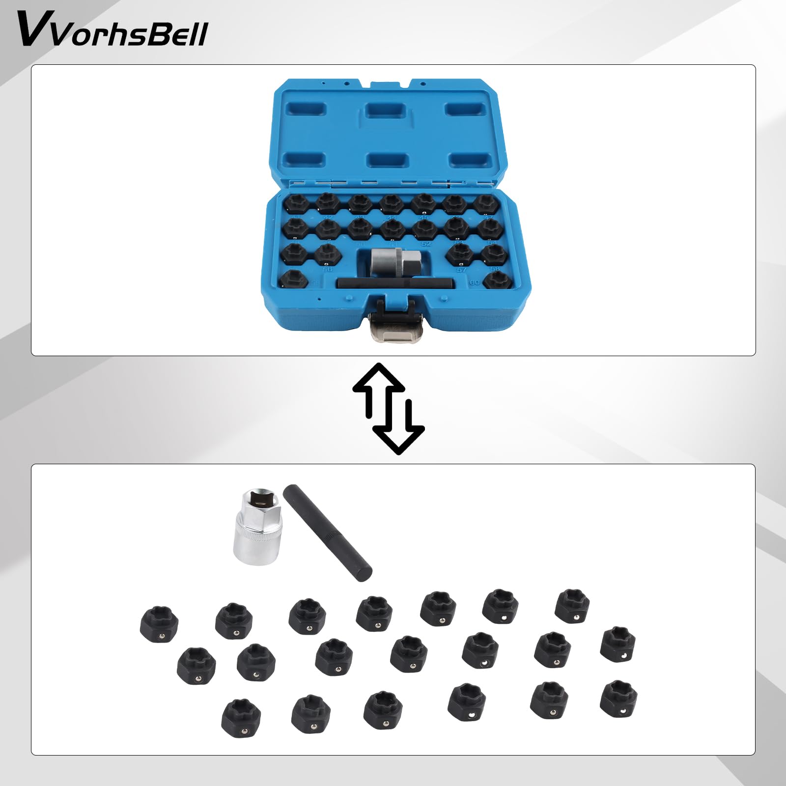 Juego de 22 llaves de tuerca de rueda de bloqueo compatibles con BMW F20 F30 F10 F01 Series 1 3 5 7, OEM 36 2 010, kit de herramientas de extracción con adaptador de enchufe y funda