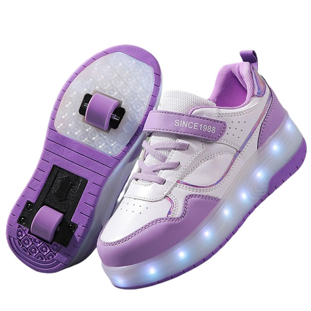 Hiseng Zapatillas con Ruedas Niña 29-40EU, Zapatos con Ruedas para Niñas Zapatillas con Ruedas Niño Zapatillas Patines Zapatos con Ruedas Zapatillas Ruedas Niña Multifuncionales Bambas con Ruedas