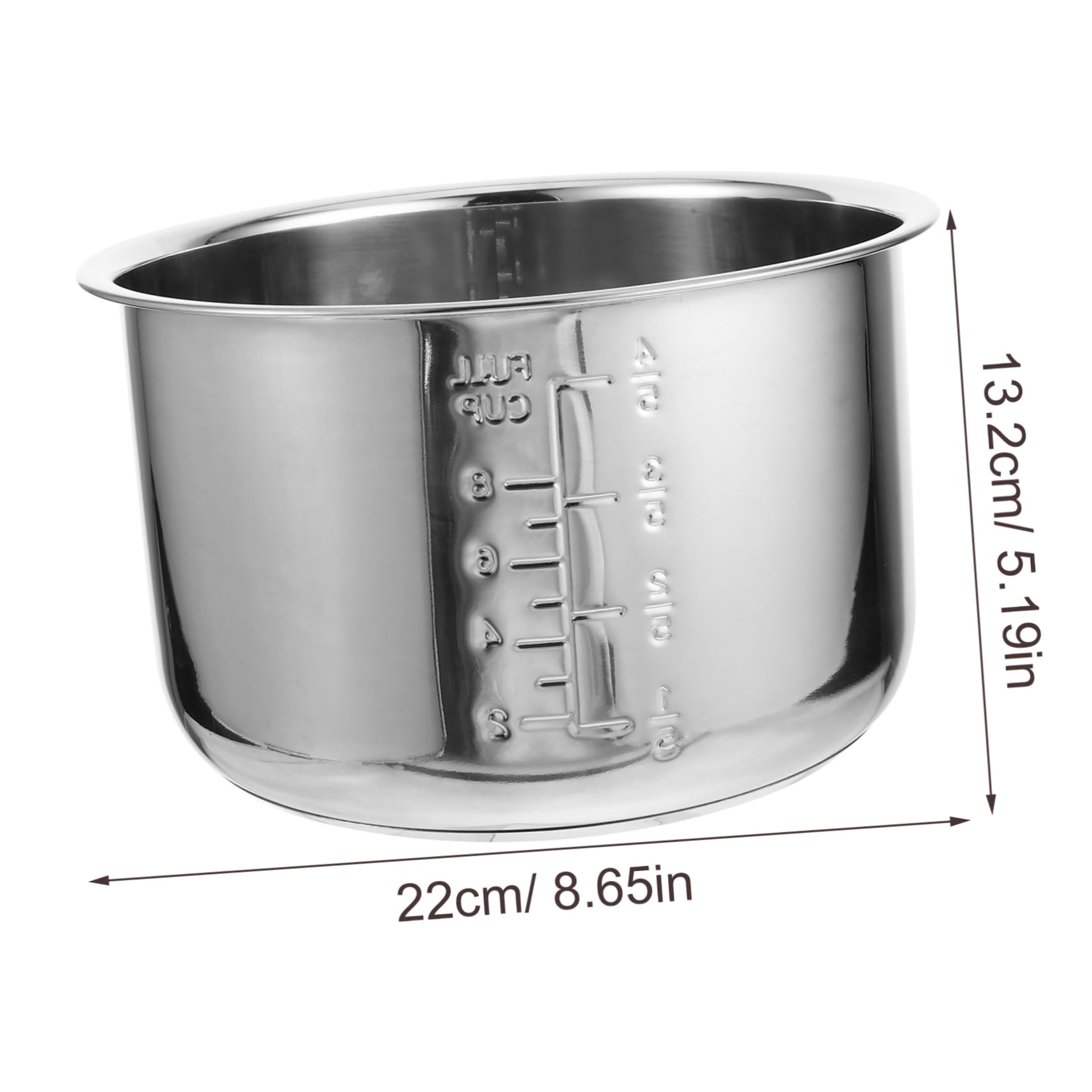 Sosoport Olla Interior y Buena Transferencia de Calor Accesorio Práctico de Acero Inoxidable de 4l Fondo Grueso para Cocina Eléctrica para Olla de Cocción