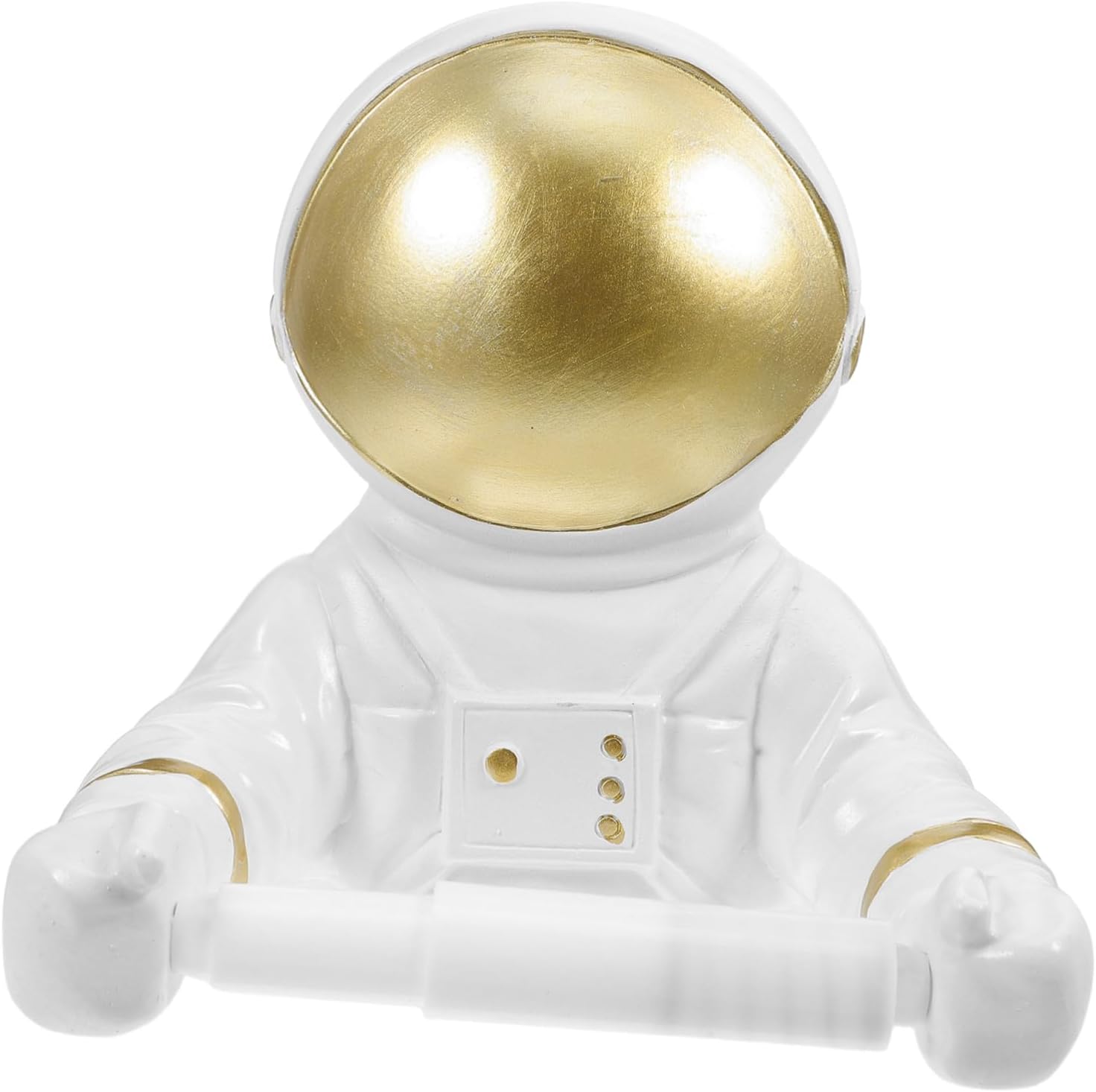 GALPADA Golden Astronaut Toilet Paper Holder Wall Mounted Tissue Stand Decorative Space-Themed Roll Paper Rack for Home Hotels Restaurants Metal Tissue Storage Organizer