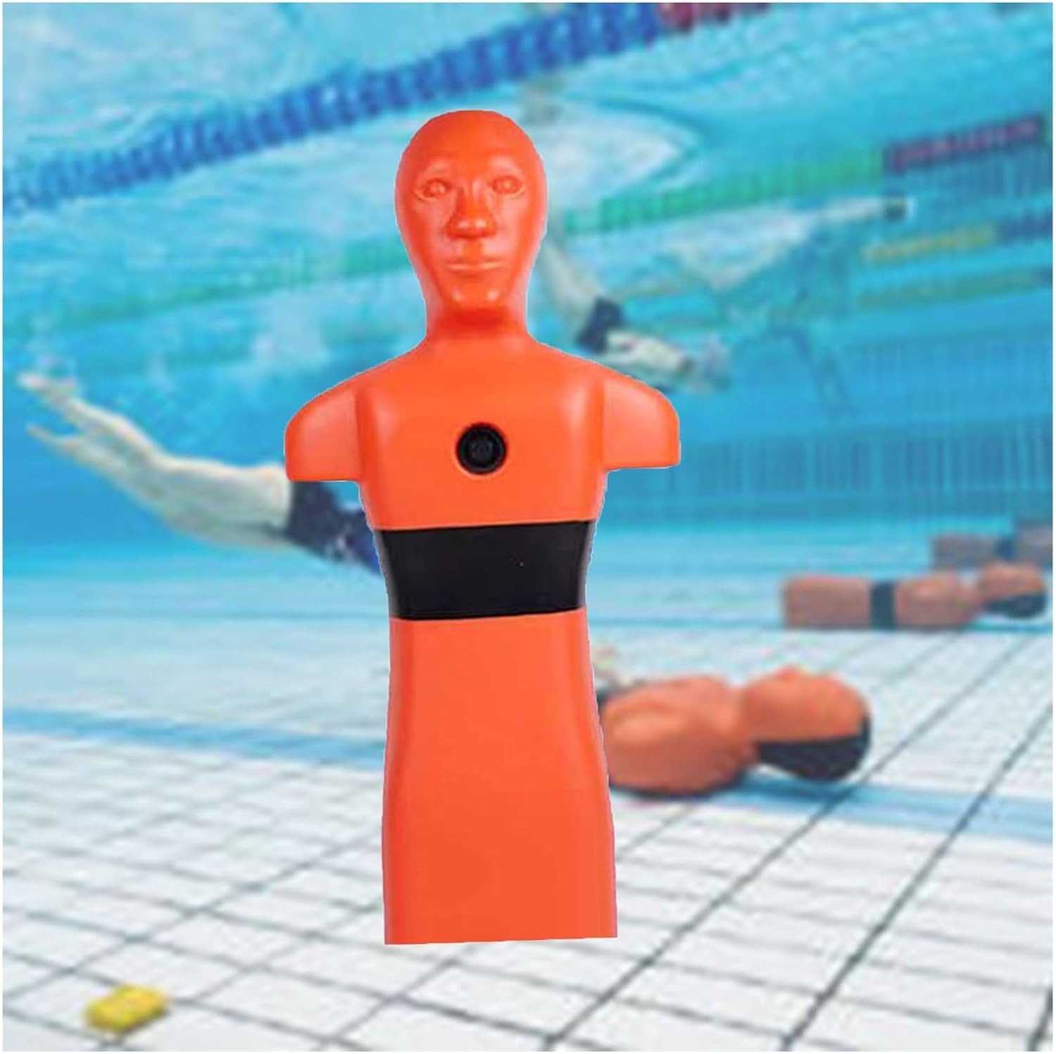 Water Rescue Simulation Dummy ,Life-Saving Teaching Tools Model with 3 Water Inlets ,for Beach Training Institutions Schools(Orange)