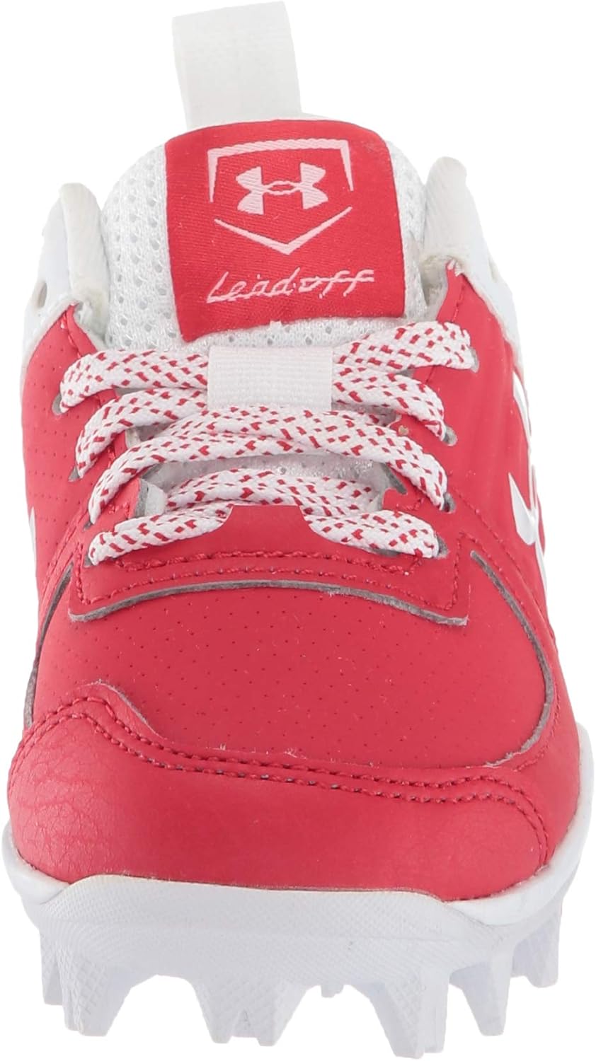 Under Armour Boy's Leadoff Low Rm Jr. Baseball Shoe Red (600)/White 6 Big Kid