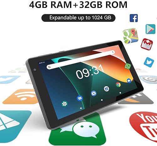 Miniatura 3 de NOVOJOY Tablet de 7 pulgadas, tableta con funda, Android 11 Tablet PC, 32 GB de almacenamiento de 2 GB de RAM, tabletas de cuatro núcleos, Android