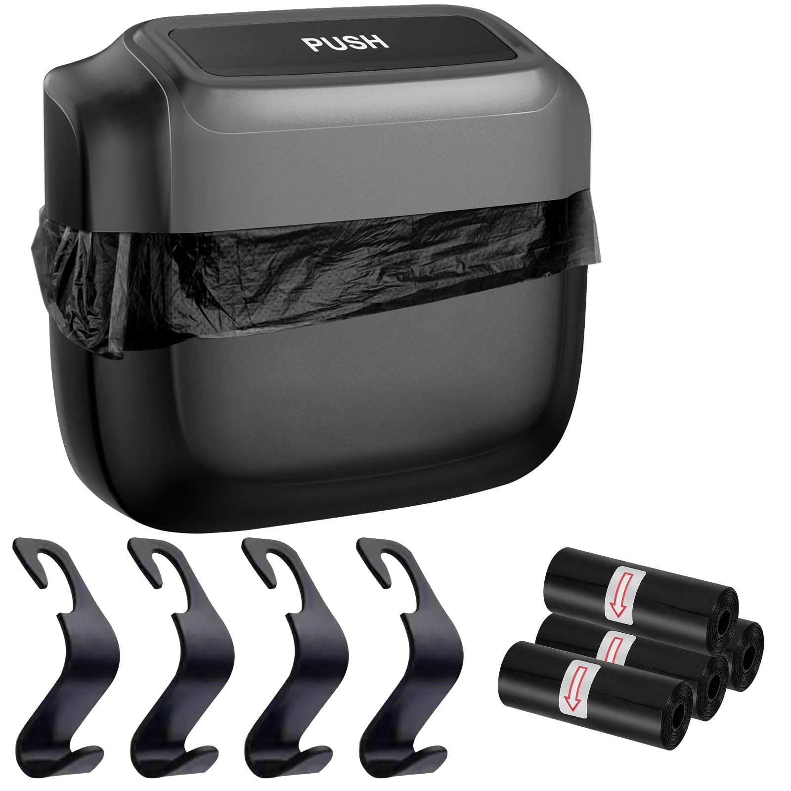 Pattumiera Pieghevole Per Auto - 2 Pezzi, Tessuto Oxford, 0.5 Litri, Con Chiusura Velcro, Multiuso - Foto 3