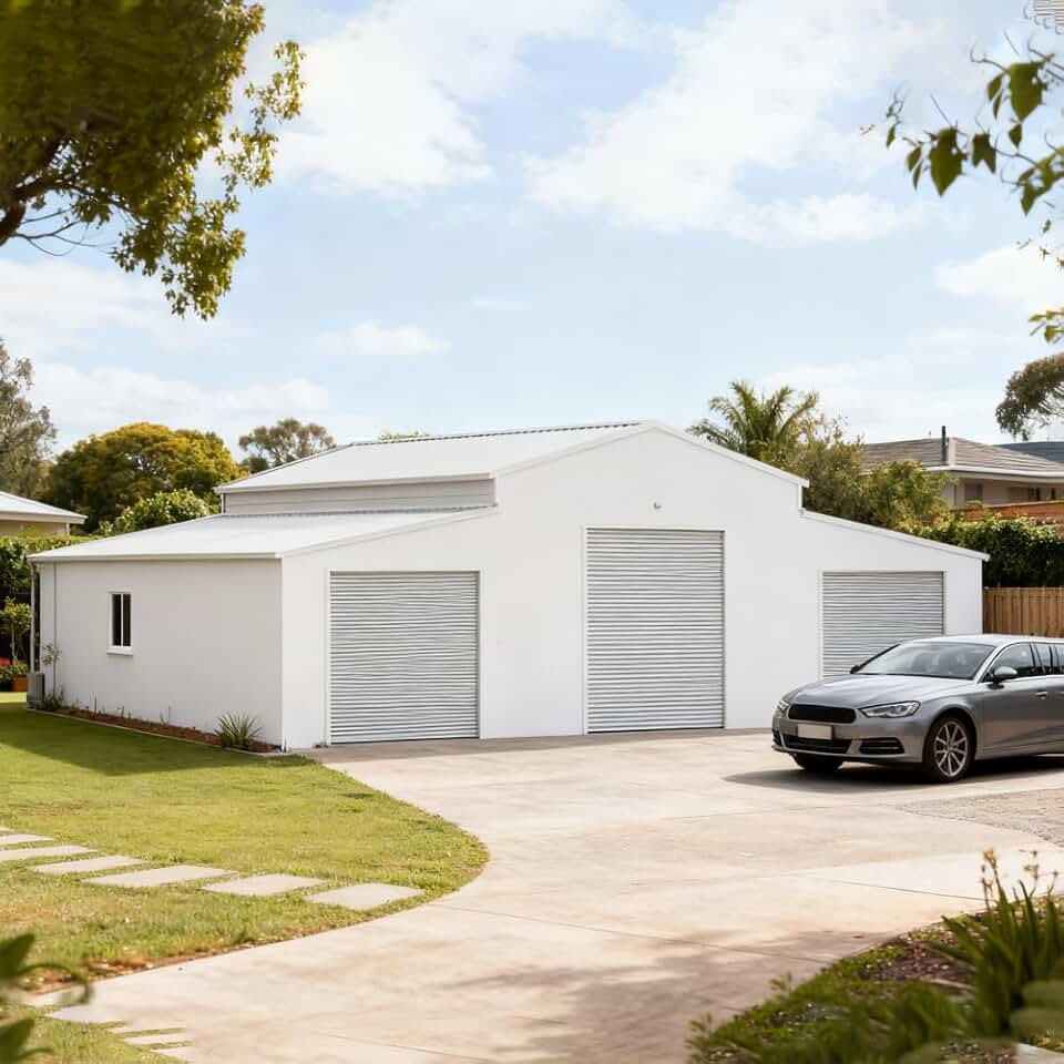 Heavy-Duty Metal Garage Storage Shed – Galvanized Steel Structure for Home Farm Workshop and Equipment Protection