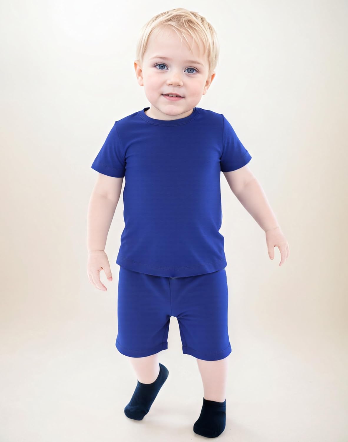 Aablexema Baby Short Summer Pajamas - Toddler Cool Jammies Pjs Rayon from Bamboo,2pcs Kids Sleepwear Set for Boys Girls