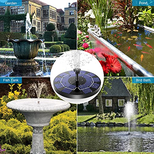 AISITIN Zonne-water fontein pomp 3W met batterij back-up drijvende fontein, 6 spuitmonden, voor vogel bad, vistank, vijver tuin - Image 8