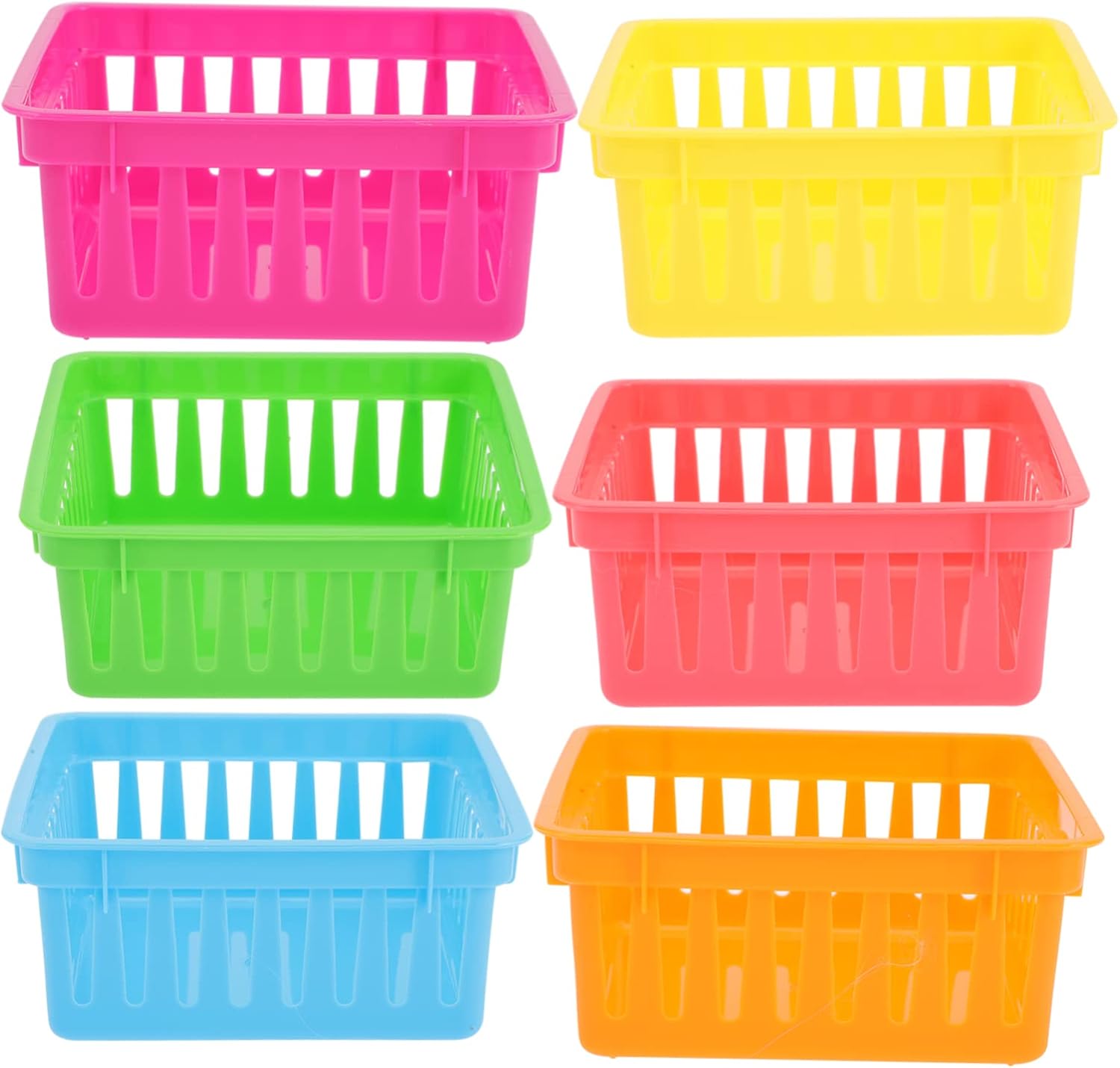 Cabilock 24pcs Plastic Storage Baskets Mini Organizers for Office and Home Tear Resistant Plastic Containers for Stationery Kitchen Supplies Bathroom Accessories Pantry and Closet Storage