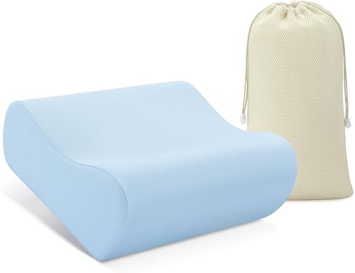 AM AEROMAX Almohada de espuma viscoelástica con contorno para viajes, almohada cervical para aliviar el dolor de cuello, almohadas ortopédicas para