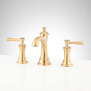 Signature Hardware 948585 Beasley 1.2 GPM Widespread Bathroom Faucet with Pop-Up Drain Assembly - Brushed Gold