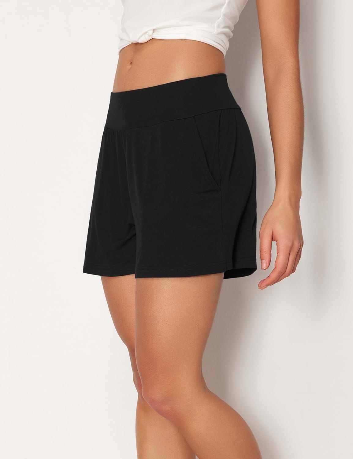 GYS Bamboo Viscose Pajama Shorts for Women, Casual Micro Mini Lounge Shorts, Soft Comfy Sleep Bottoms - Image 2