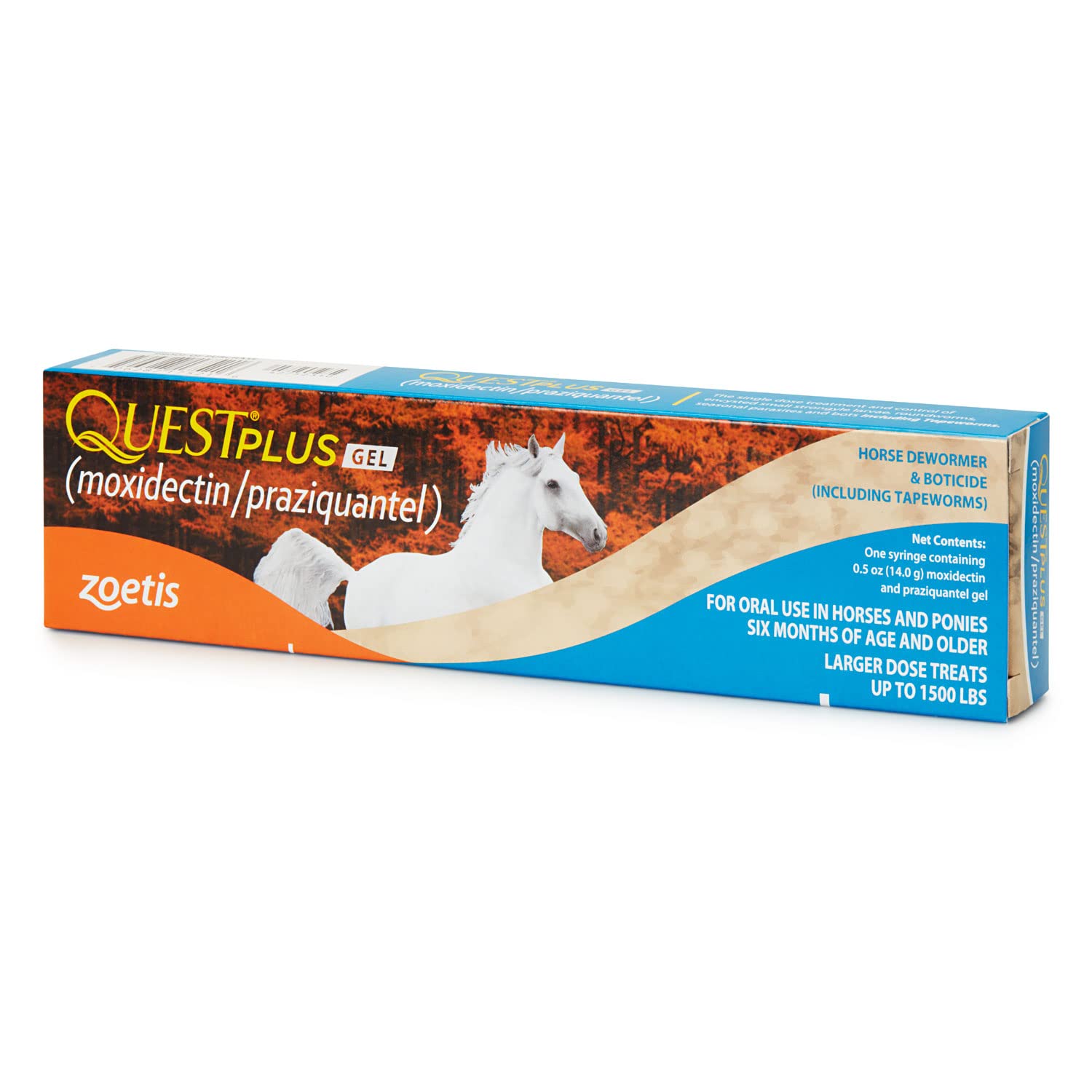 Quest Plus Gel Moxidectin/ Praziquantel Horse Dewormer, Late Grazing