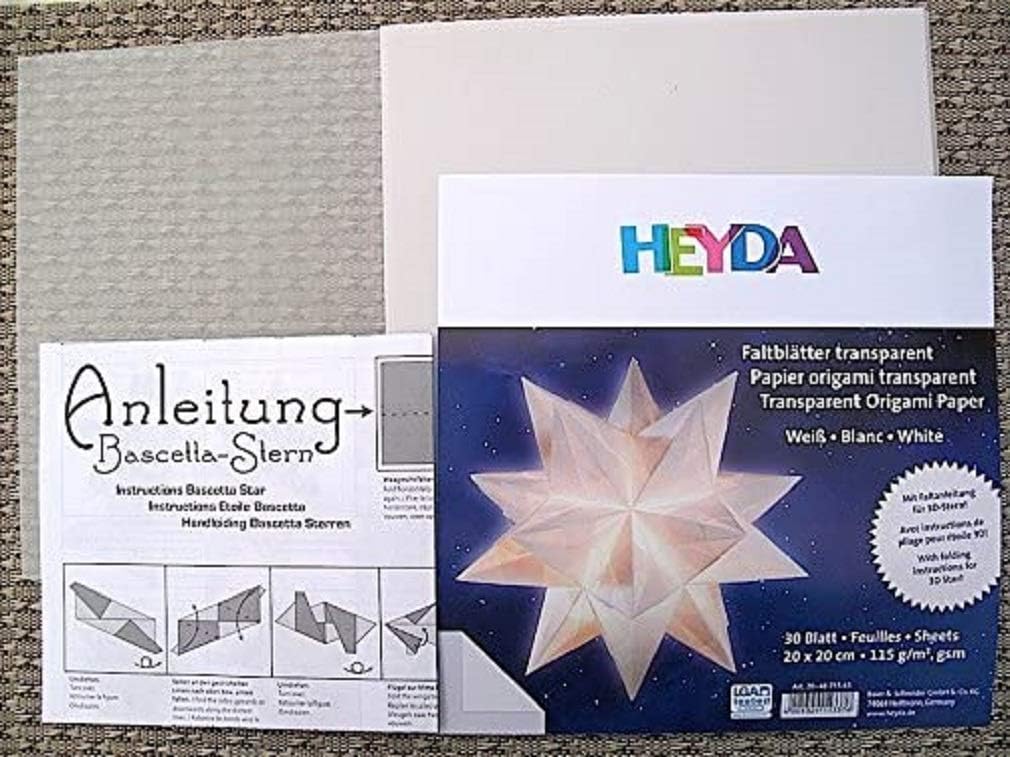 Heyda Paisley 204875533 Folding Paper 15 x 15 cm Silver/White, Größe