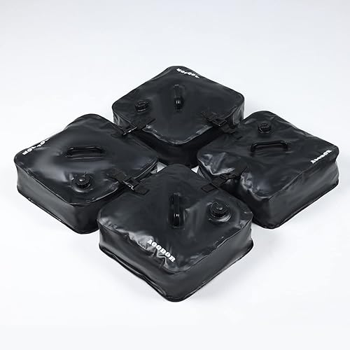 Aoodor Juego de 4 bolsas de peso para paraguas, relleno de agua, tela de PVC 250D duradera, conexión resistente, fácil de usar, color negro disponible en Yaxa Peru