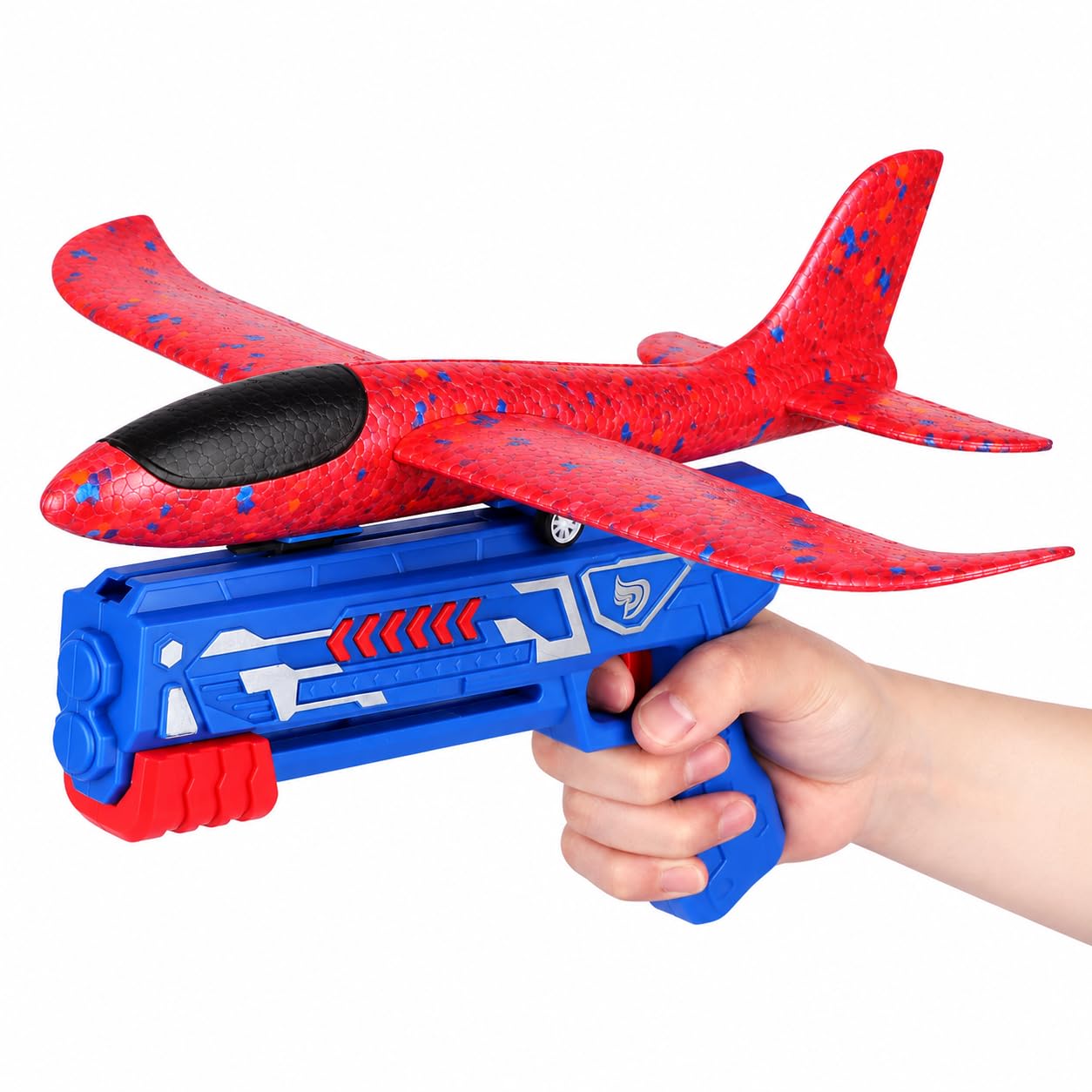 A2Z Blue Airplane Launcher Foam Glider Plane Catapult Shooter Outdoor Play