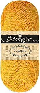 Scheepjes Catona Shine 1x50g - Oro Amarillo 208-G - Hilo de Ganchillo y Tejido