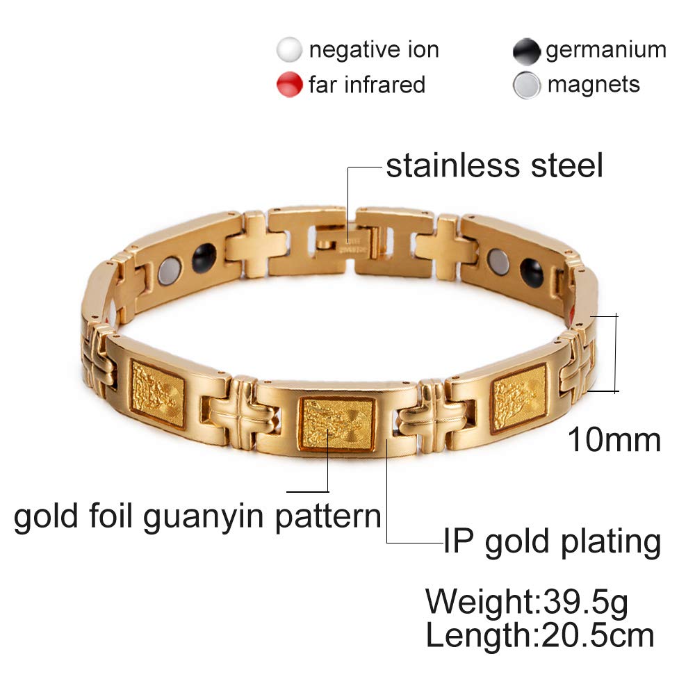 YSJNGF Charm-Armband, Handgelenkband, Goldfolie, Guanyin, Bodhisattva, Buddha-Armband, Germanium-Armbänder für Damen und Herren, Glücks-Magnetarmband, Herren-Geschenk (Farbe: Farbe)