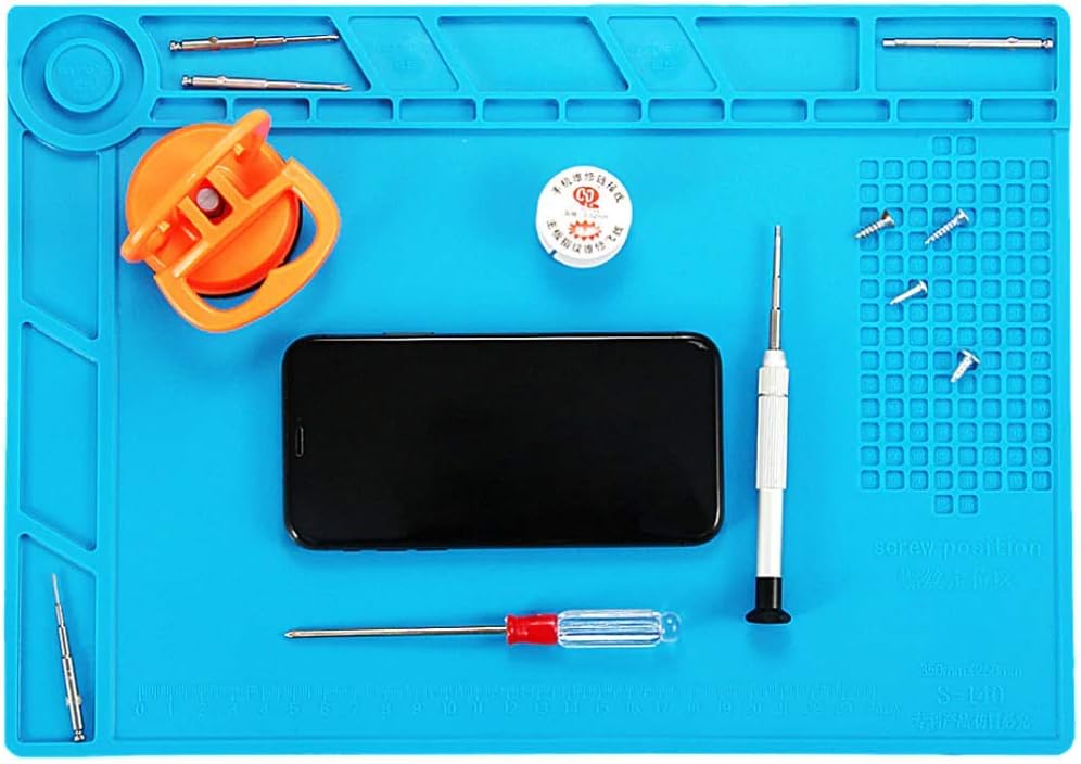 Silicone Soldering Mat Anti-Static Bench Solder Welding Station For Cellphone Magnetic Screw Pad Electronics Phone iPhone Repair Tool Heat Resistant Anti-slip Rubber Work surface