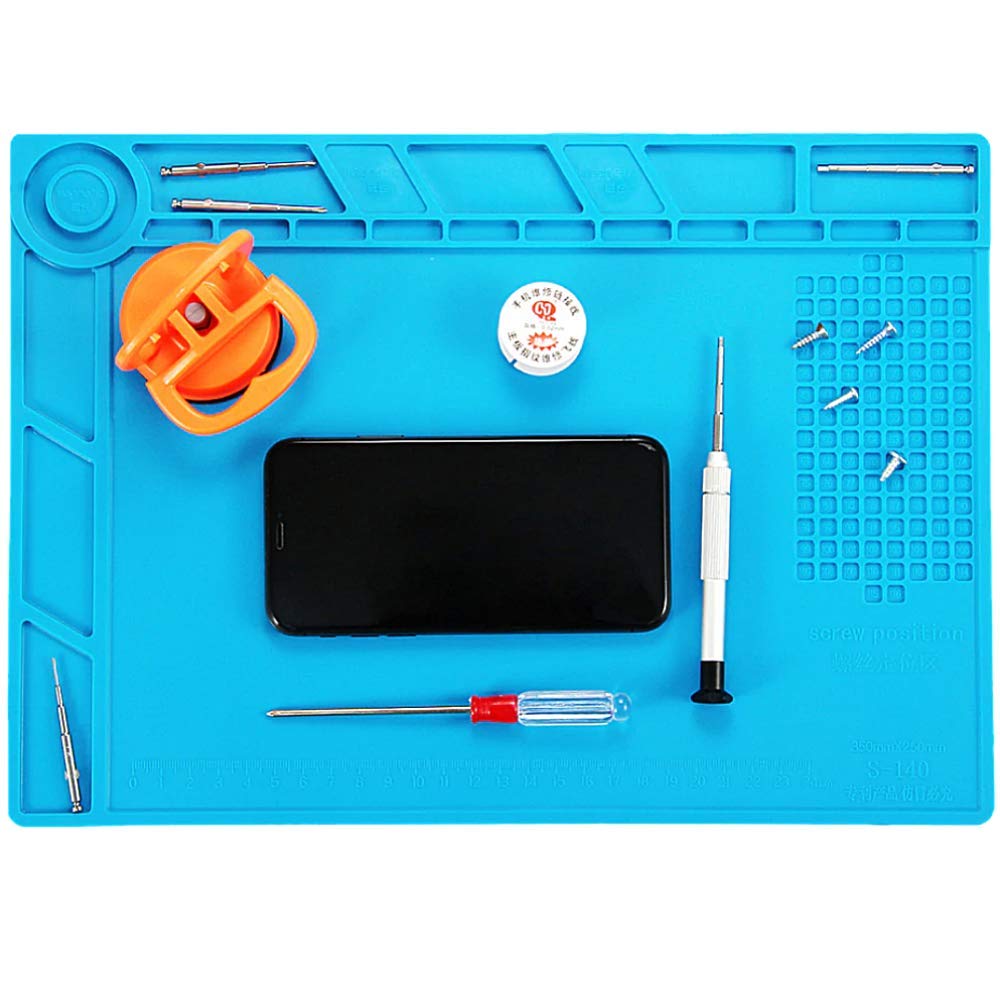 Silicone Soldering Mat Anti-Static Bench Solder Welding Station For Cellphone Magnetic Screw Pad Electronics Phone iPhone Repair Tool Heat Resistant Anti-slip Rubber Work surface