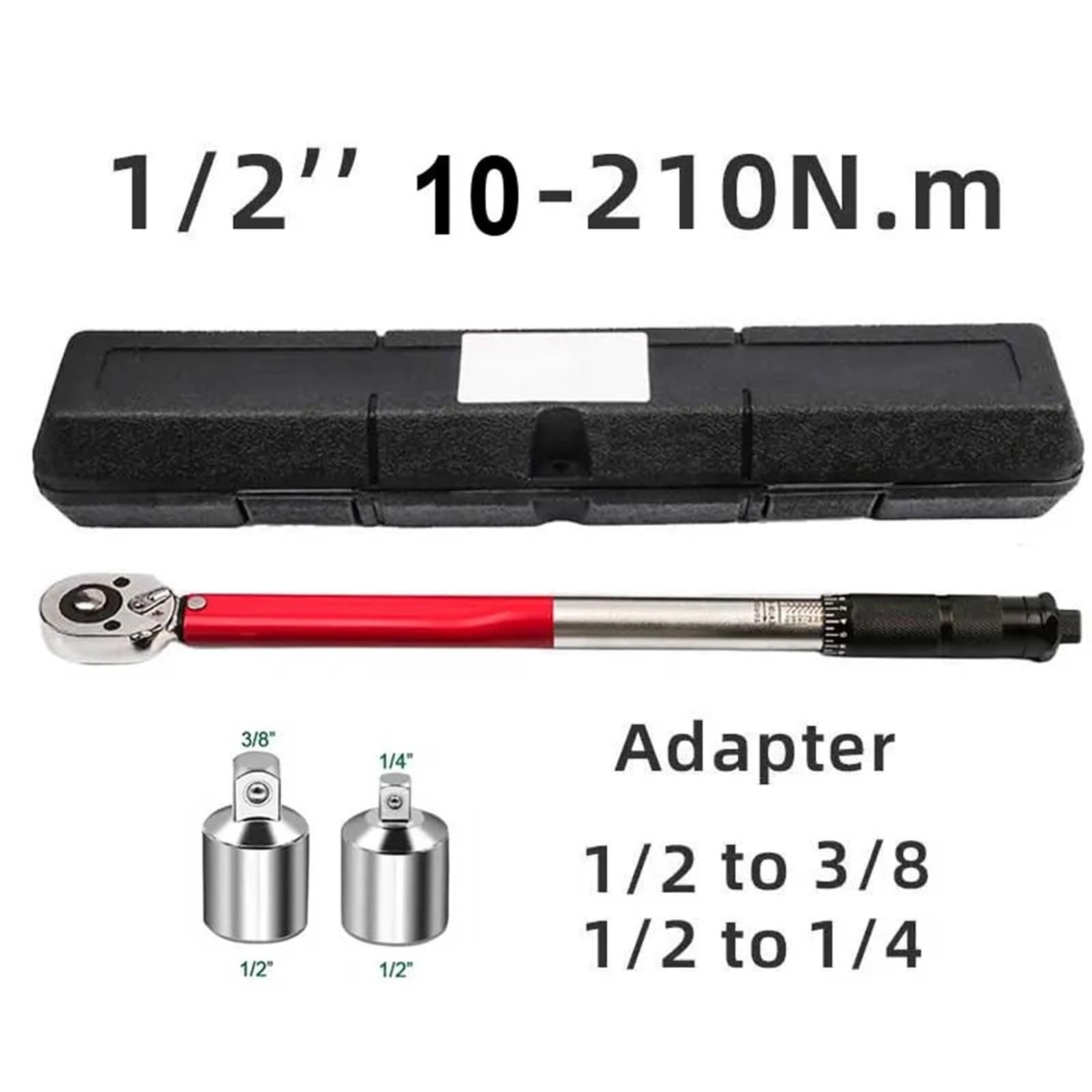 Telescopic Ratchet 5-210N.m Klucz dynamometryczny 1/2'' 3/8'' 1/4'' Dwukierunkowy, wstępnie ustawiony klucz, motocykl, adaptery samochodowe klucz dynamometryczny(A10-210N.m)