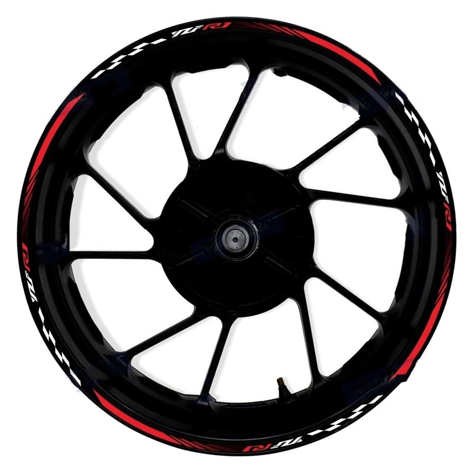 Motorcycle 17 Inch Front and Rear Rims Decals Wheel Hub Decorate Stickers for Yamaha YZF R1 Scratch-Resistant(Color12)