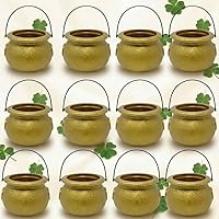 Vista 48 de PMU Caldero de plástico negro para el Día de San Patricio de 8 pulgadas, caldero de plástico negro para el duende del día de San Patricio y Mardi