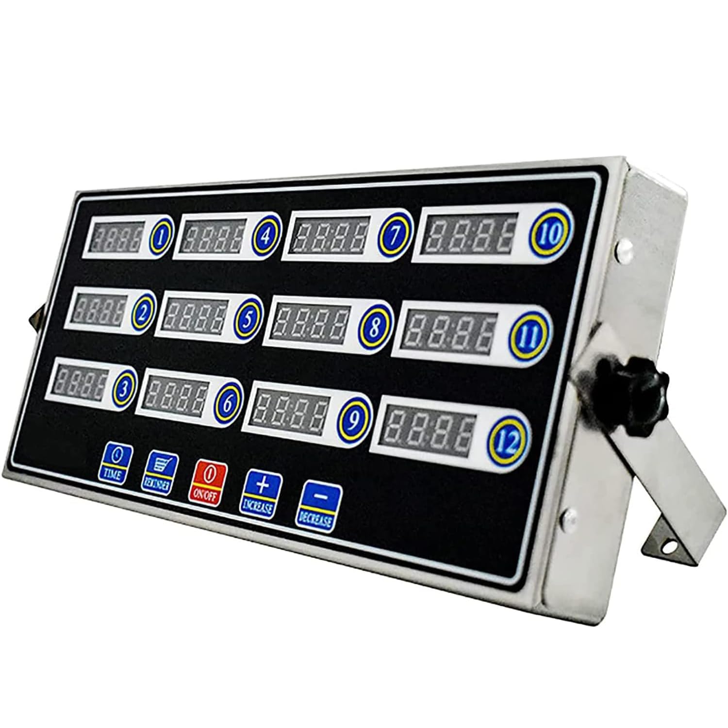 Commercial Kitchen Timer, 12 Channels Cooking Timers, 3-segment Shaking Basket Reminder, Waterproof Panel, Adjustable Volume, for Hotel Baking Western Food