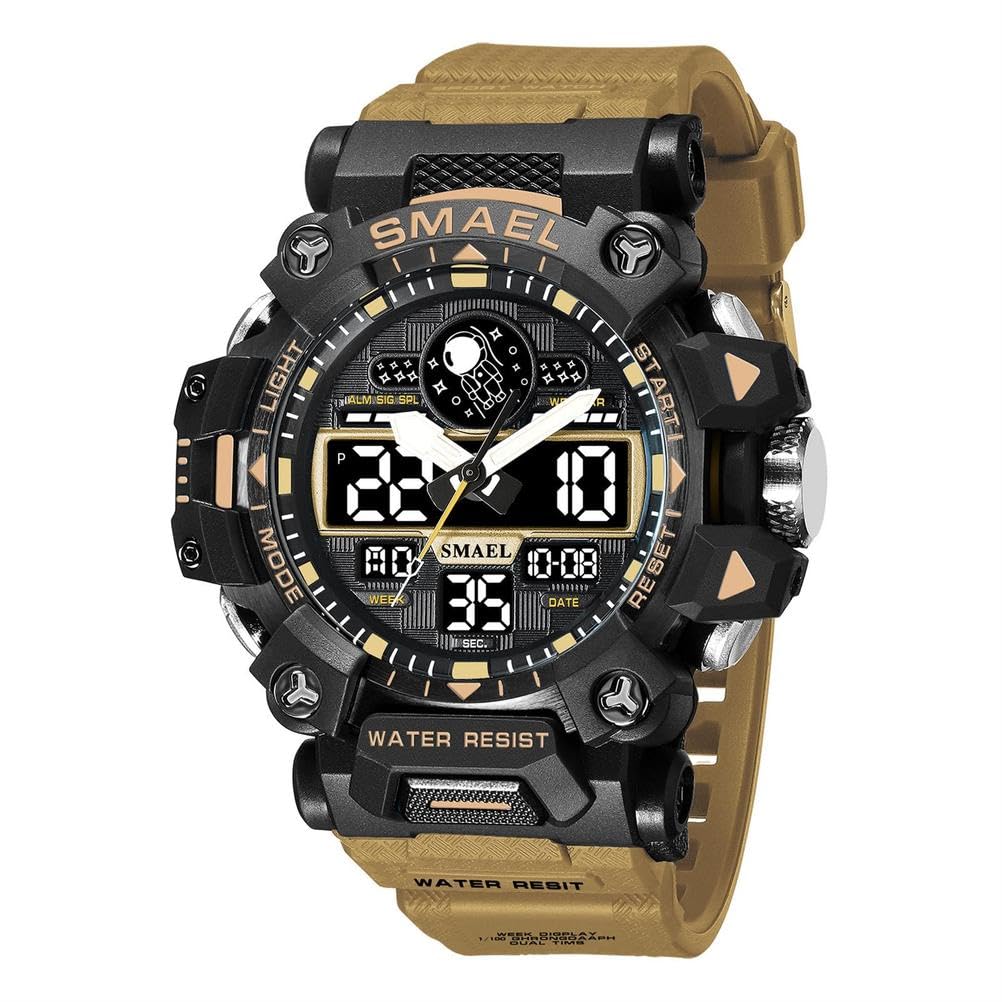 Montre Sport Homme Digitale Etanche 5 Bar avec Chronographe Alarme LED Eclairage Date-Montres avec Bracelet en Silicone