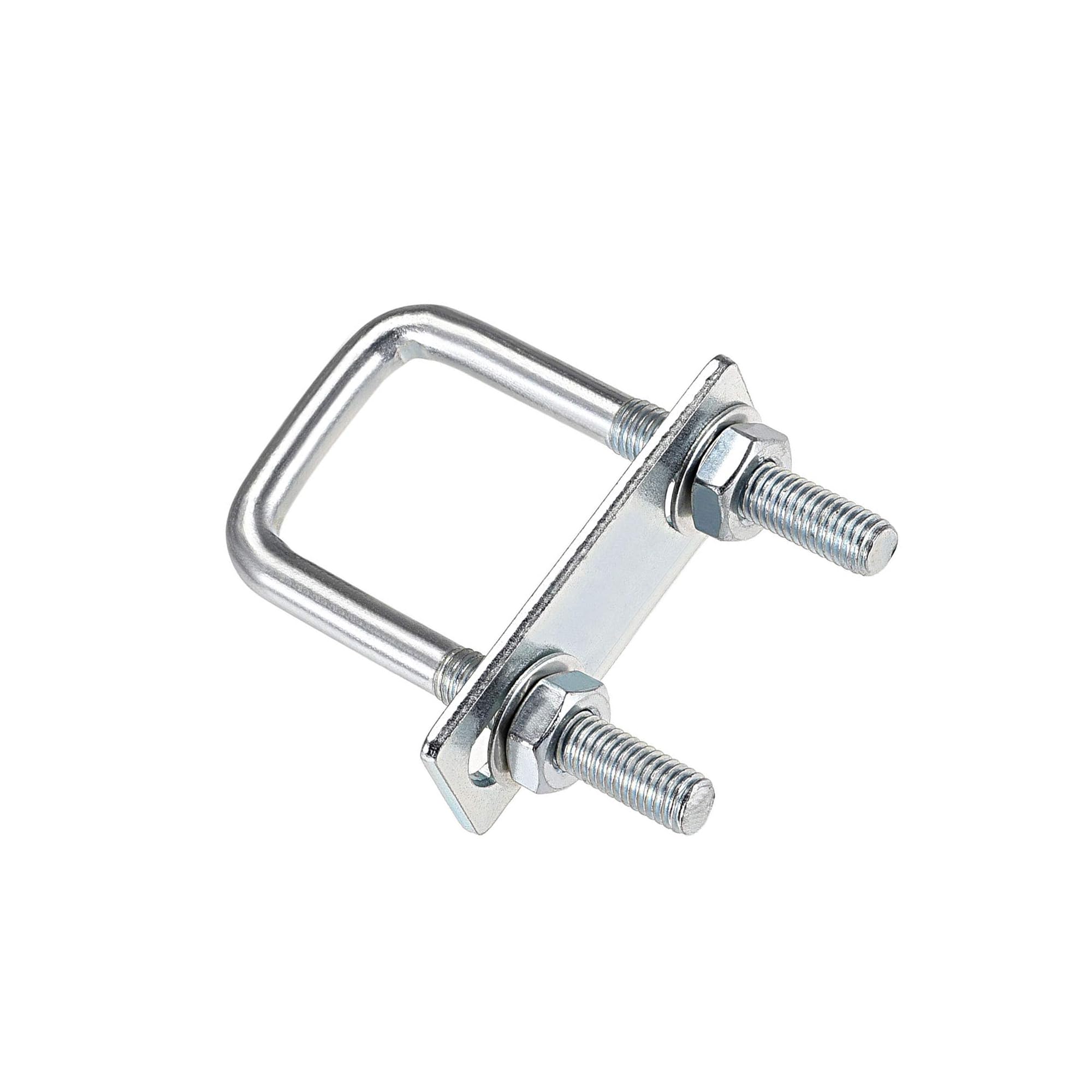 MACHSWON Square U-Bolt,4 Set Carton Steel M8 U Bolts 25mm(1") Inner Width 70mm Length with Nuts and Frame Plate for Automobiles Boat Trailer
